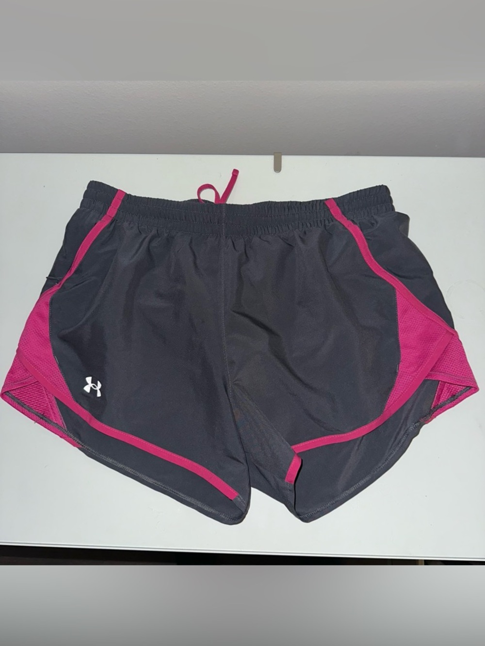 Under Armour Black Shorts with Pink Trim — Women’s Athletic Running Shorts